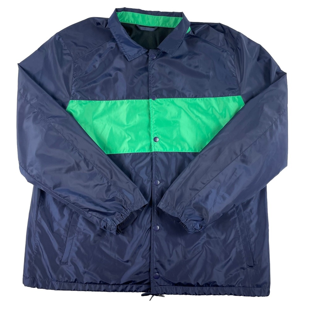 Rhone Blue Green Lightweight Polyester Snap Front Bomber Jacket Size 2XL Mint